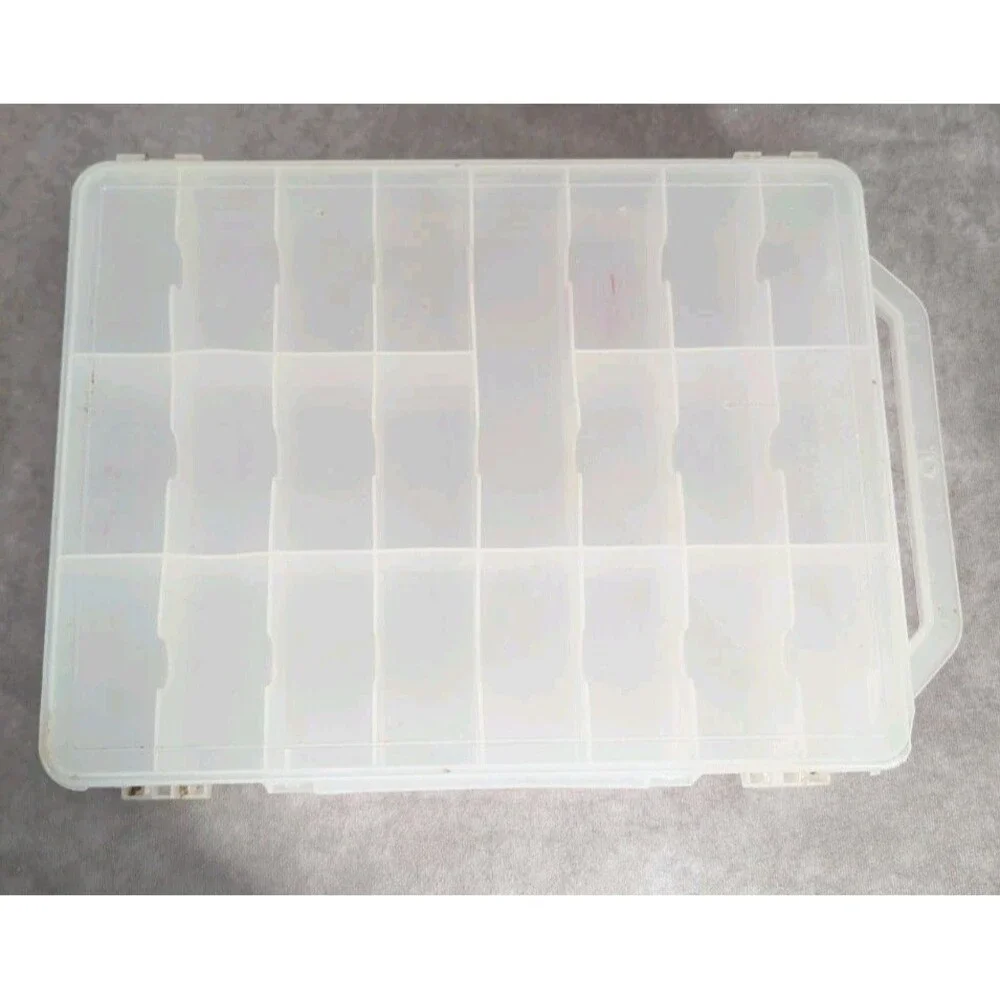 Clear Plastic Slot Car Nail Polish Craft Case Organizer 46 Slots Double Sided